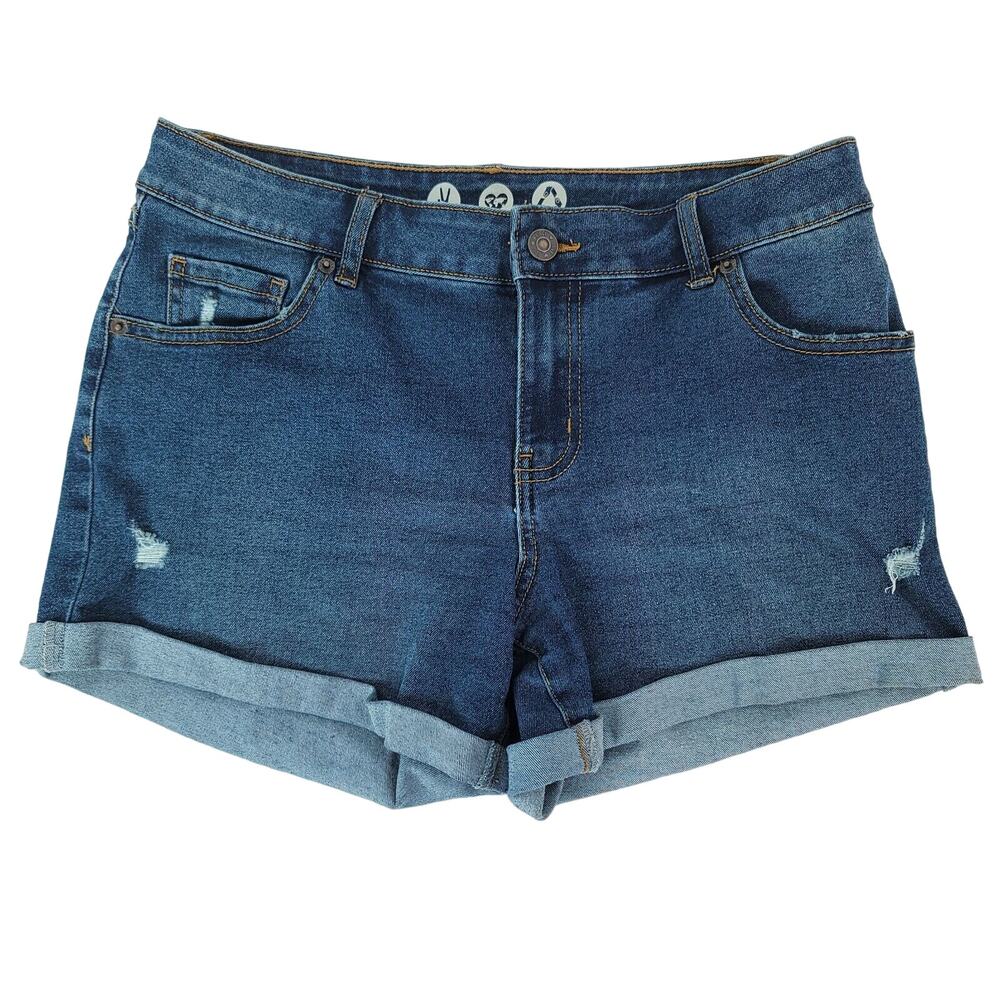 The Girlfriend by Rewash Blue Jean Shorts Women's 5/27 Cuffed Hem‎ Stretch